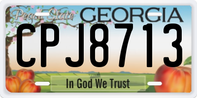 GA license plate CPJ8713