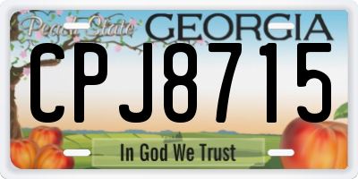 GA license plate CPJ8715