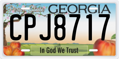 GA license plate CPJ8717