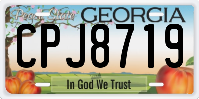 GA license plate CPJ8719