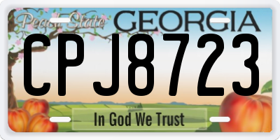 GA license plate CPJ8723
