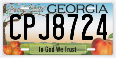 GA license plate CPJ8724