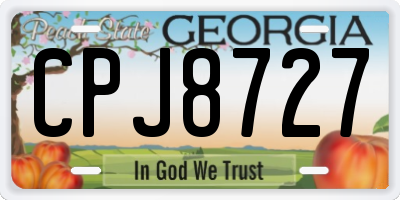 GA license plate CPJ8727