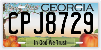 GA license plate CPJ8729
