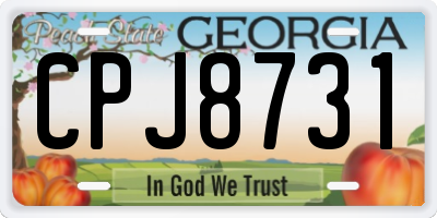 GA license plate CPJ8731
