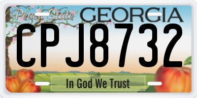 GA license plate CPJ8732