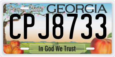 GA license plate CPJ8733