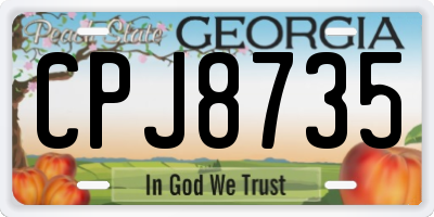GA license plate CPJ8735