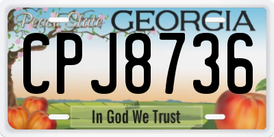 GA license plate CPJ8736