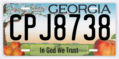 GA license plate CPJ8738