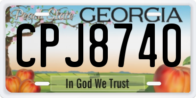 GA license plate CPJ8740