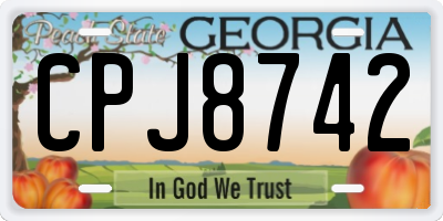 GA license plate CPJ8742