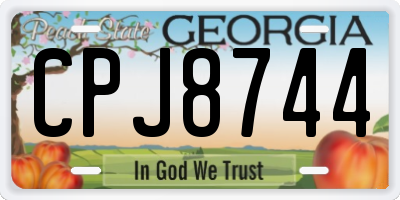 GA license plate CPJ8744
