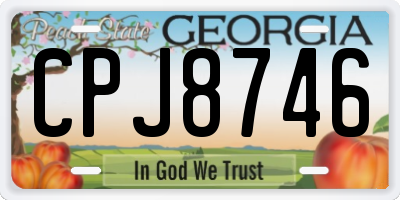 GA license plate CPJ8746