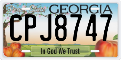 GA license plate CPJ8747