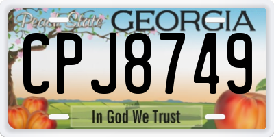 GA license plate CPJ8749