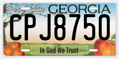 GA license plate CPJ8750