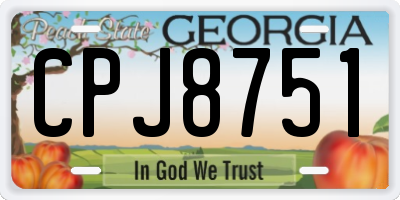 GA license plate CPJ8751