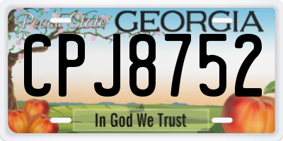GA license plate CPJ8752