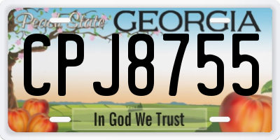 GA license plate CPJ8755