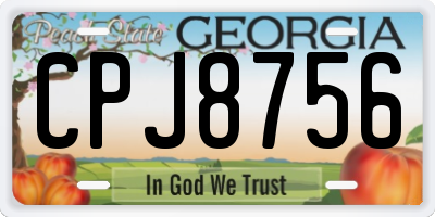 GA license plate CPJ8756