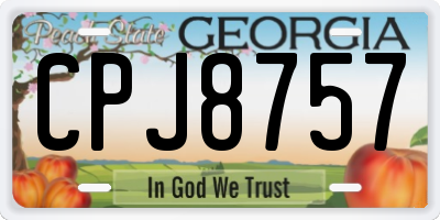 GA license plate CPJ8757