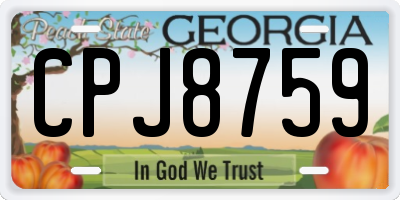 GA license plate CPJ8759