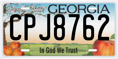 GA license plate CPJ8762