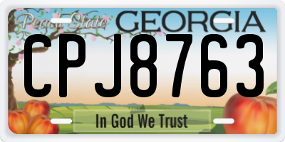 GA license plate CPJ8763