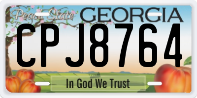 GA license plate CPJ8764
