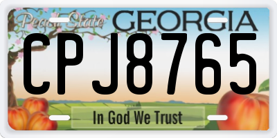 GA license plate CPJ8765