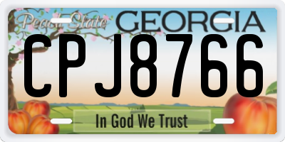 GA license plate CPJ8766