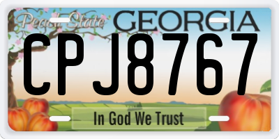 GA license plate CPJ8767