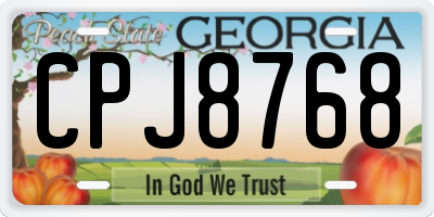 GA license plate CPJ8768