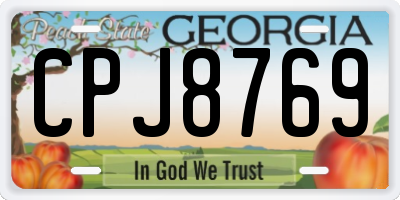GA license plate CPJ8769