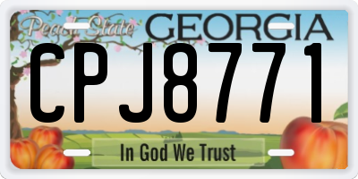 GA license plate CPJ8771