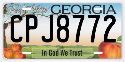 GA license plate CPJ8772