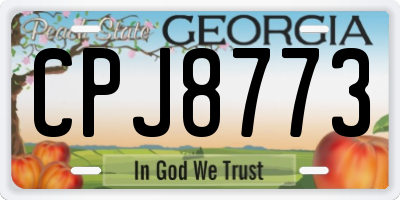GA license plate CPJ8773
