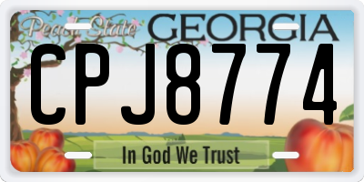 GA license plate CPJ8774