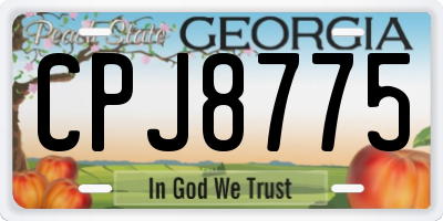 GA license plate CPJ8775