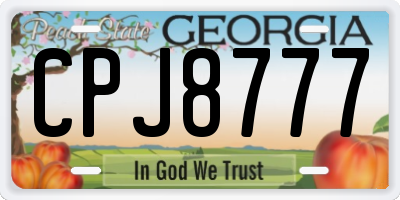 GA license plate CPJ8777