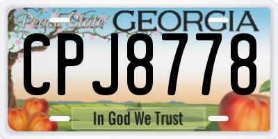 GA license plate CPJ8778