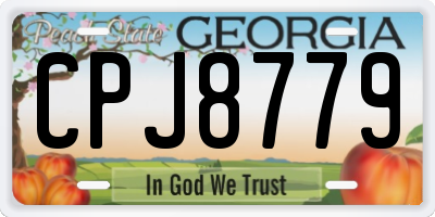 GA license plate CPJ8779