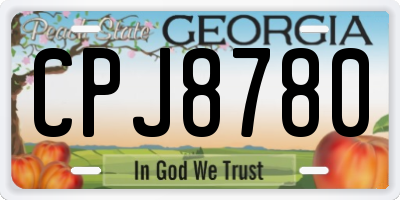 GA license plate CPJ8780