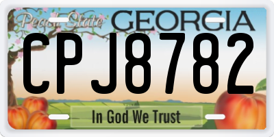 GA license plate CPJ8782
