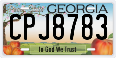 GA license plate CPJ8783