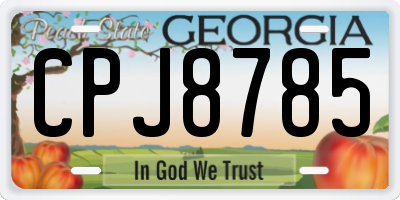 GA license plate CPJ8785