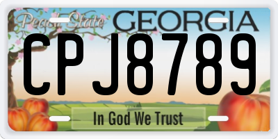 GA license plate CPJ8789