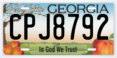 GA license plate CPJ8792