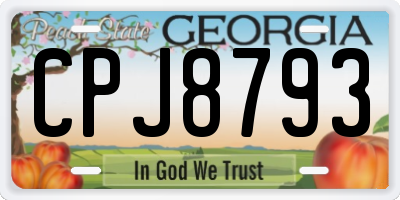 GA license plate CPJ8793